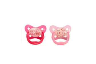 Dr. Browns Glow in Dark Pacifier 0-6 2Pack Pink