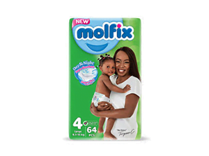 Molfix Diapers Size 4 Large (9.1-15kg) 64's