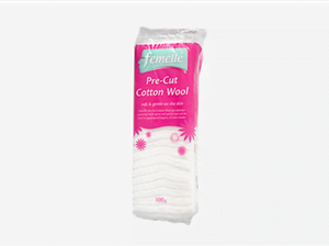 Femelle Pre-Cut (ZIG-ZAG) Cotton Wool 100G