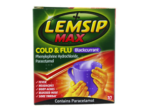 Lemsip Max Cold and Flu Sachet Black Currant 10's