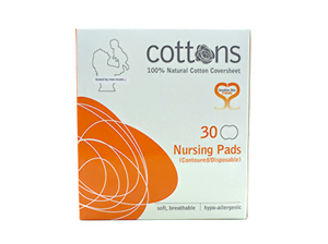 Natural Cotton Nursing Pads 30s