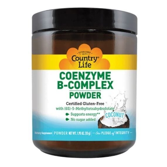 Country Life CoenzymeB Complex Powder Coconut 55G (1.95Oz)