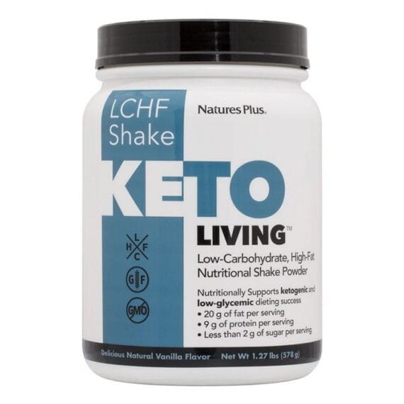 Natures Plus Keto Living LCHF Vanilla Shake Powder 578g
