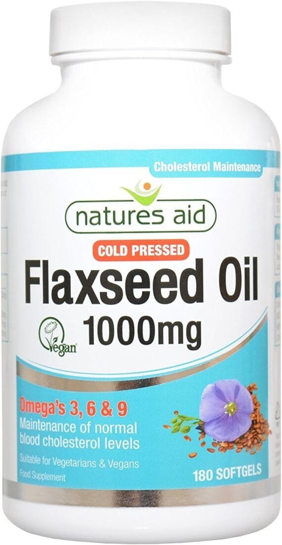 Natures Aid Cold Pressed Flaxseed Oil 1000mg 180 Capsules